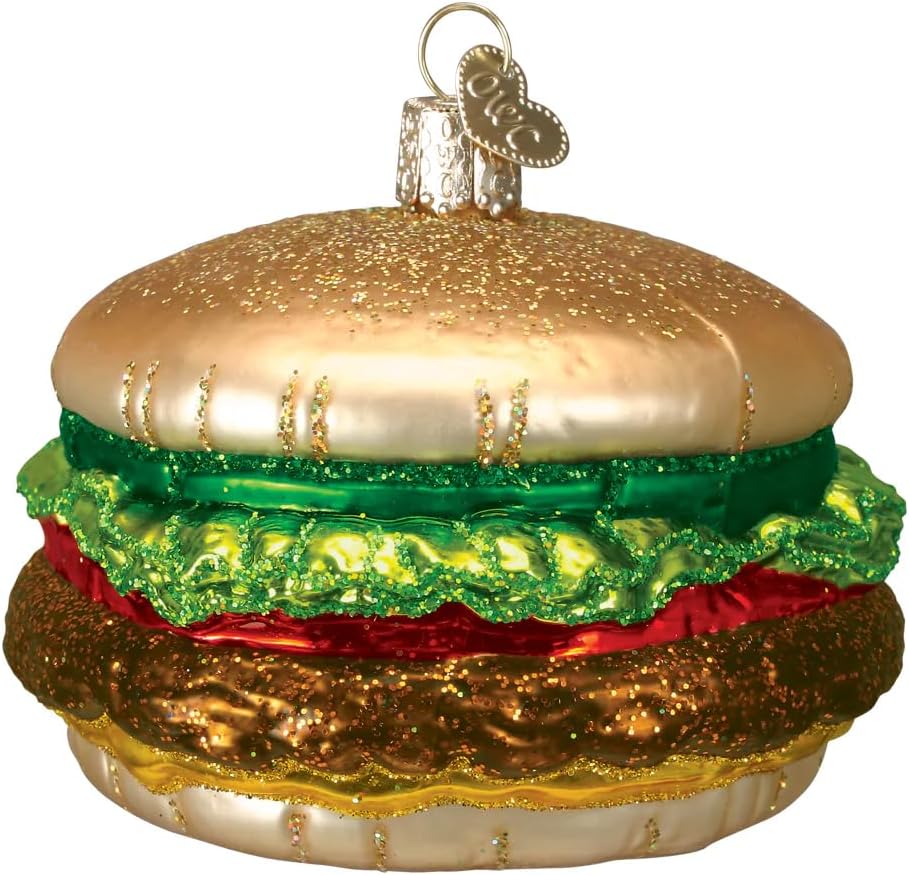 Old World Christmas Cheeseburger Glass Blown Ornament