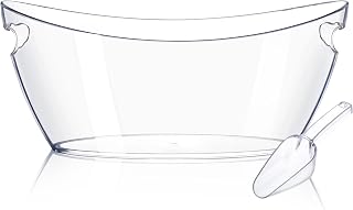 Ice Buckets for Parties (5.5L)& Ice Bucket Scoop, Clear Acrylic Champagne Bucket, Drinks Beverage Tub for Cocktail Bar, Wine, Beer, Soda