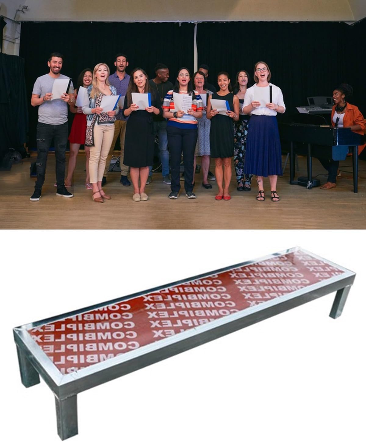 Portable Choral Risers for Schools & Churches - 1 Level Choir Steps for Group Photos, Wedding, Shows & Events - Sturdy Choral Stair Platform & Award Podium Stand