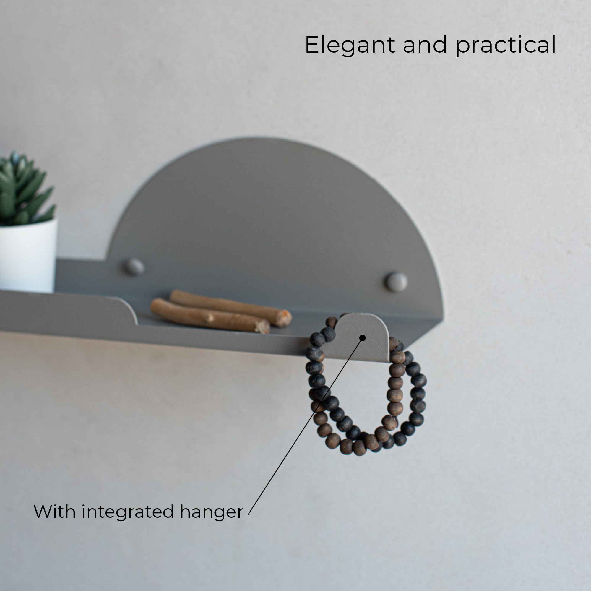 MILUKA Set 2 Wall Shelf Unit 35 cm Grey, Beige, 35x10cm - Image 3