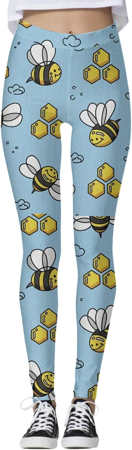GenericWomen Suitable Print Tights Leggings Control Yoga Sport Leggings for Women High Waisted Leggings Waterproof Thermal Trousers Womens High Waist Yoga Pants Teacher Gifts for Women Outlet Clearance UK