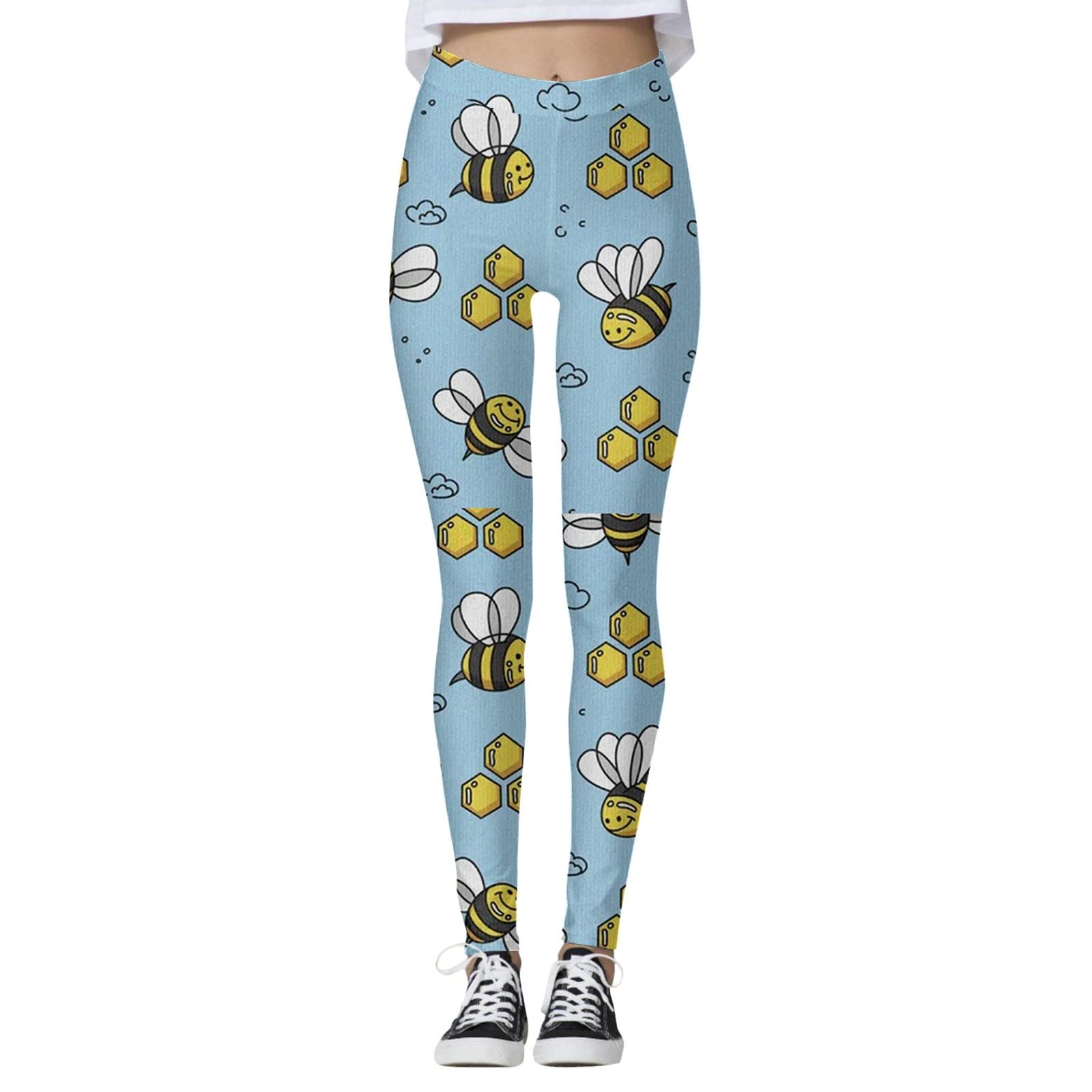 GenericWomen Suitable Print Tights Leggings Control Yoga Sport Leggings for Women High Waisted Leggings Waterproof Thermal Trousers Womens High Waist Yoga Pants Teacher Gifts for Women Outlet Clearance UK