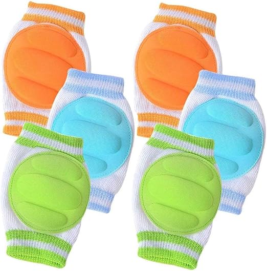 Amyzor Baby,Clothing,Baby Boys 0-24m,Socks & Tights,Leg Warmers Amyzor Baby Girls' 3 Pairs Knee Pads For Crawling - Adjustable Breathable Waterproof Safety Protector, Anti-Slip Elastic Knee Elbow Pads Cushion Leg Warmers
