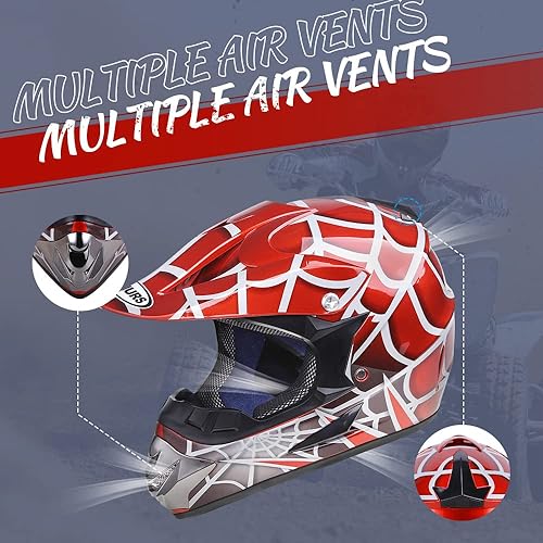 Miniatura 3 de DOT Casco para bicicleta de tierra para jóvenes para niños y niñas de 5 a 14 años, de cuatro ruedas, motocross, BMX, MX, UTV, moto de nieve, kart,