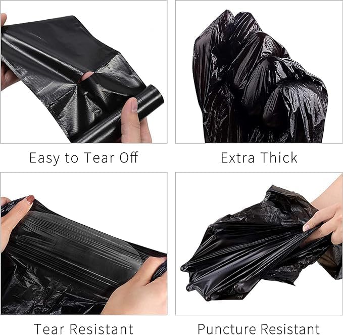 Image of Premium Garbage Bags Size 19 x 21 Inches 90 Bags (3 Rolls) Dustbin Bag /Trash Bag (Black)