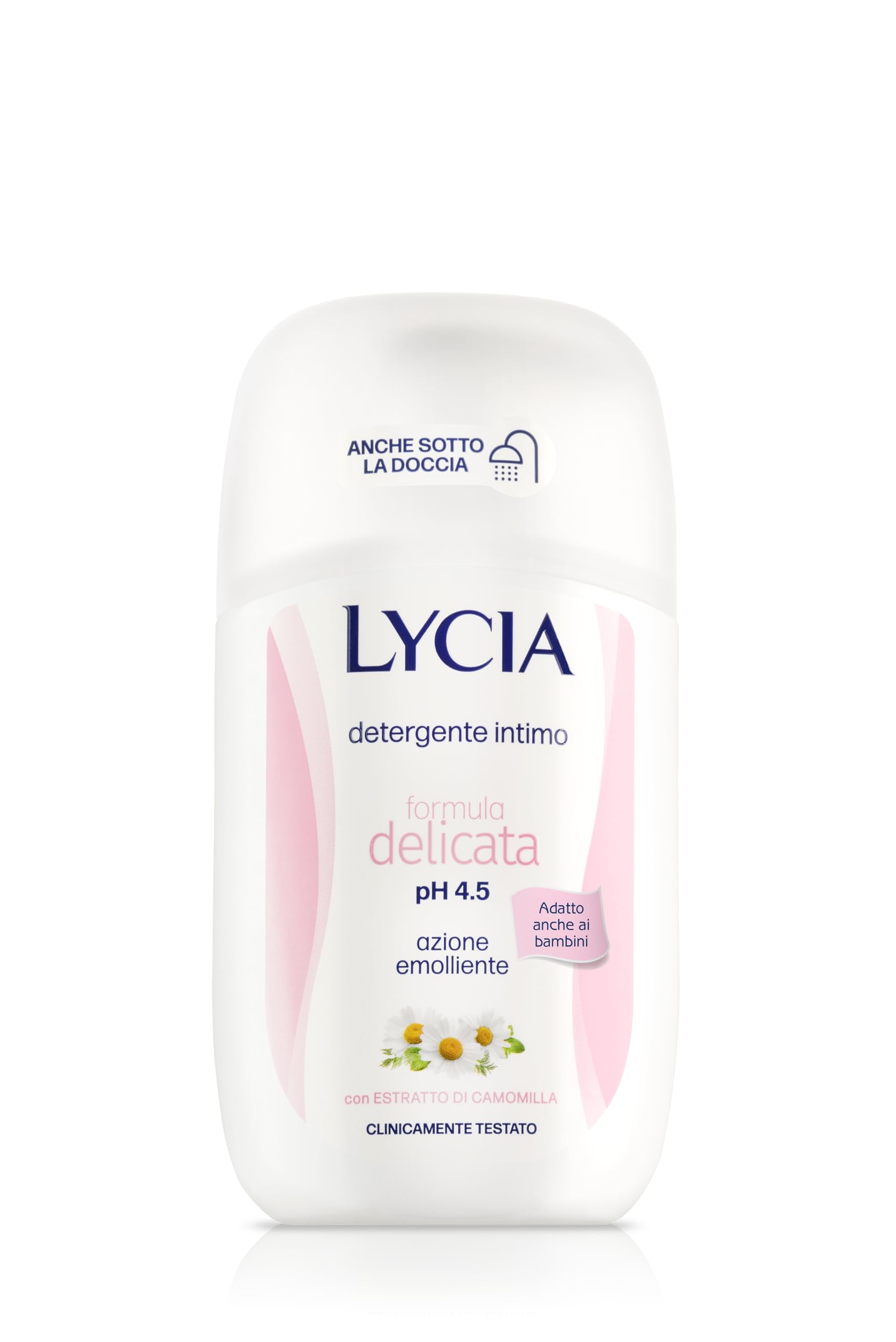 Lycia, Detergente Intimo Delicato con Estratto di Camomilla, Emolliente e Lenitivo per Uso Quotidiano, Deterge con Delicatezza e Dona Sollievo Immediato, Adatto a Tutta la Famiglia, pH 4.5, 200 ml