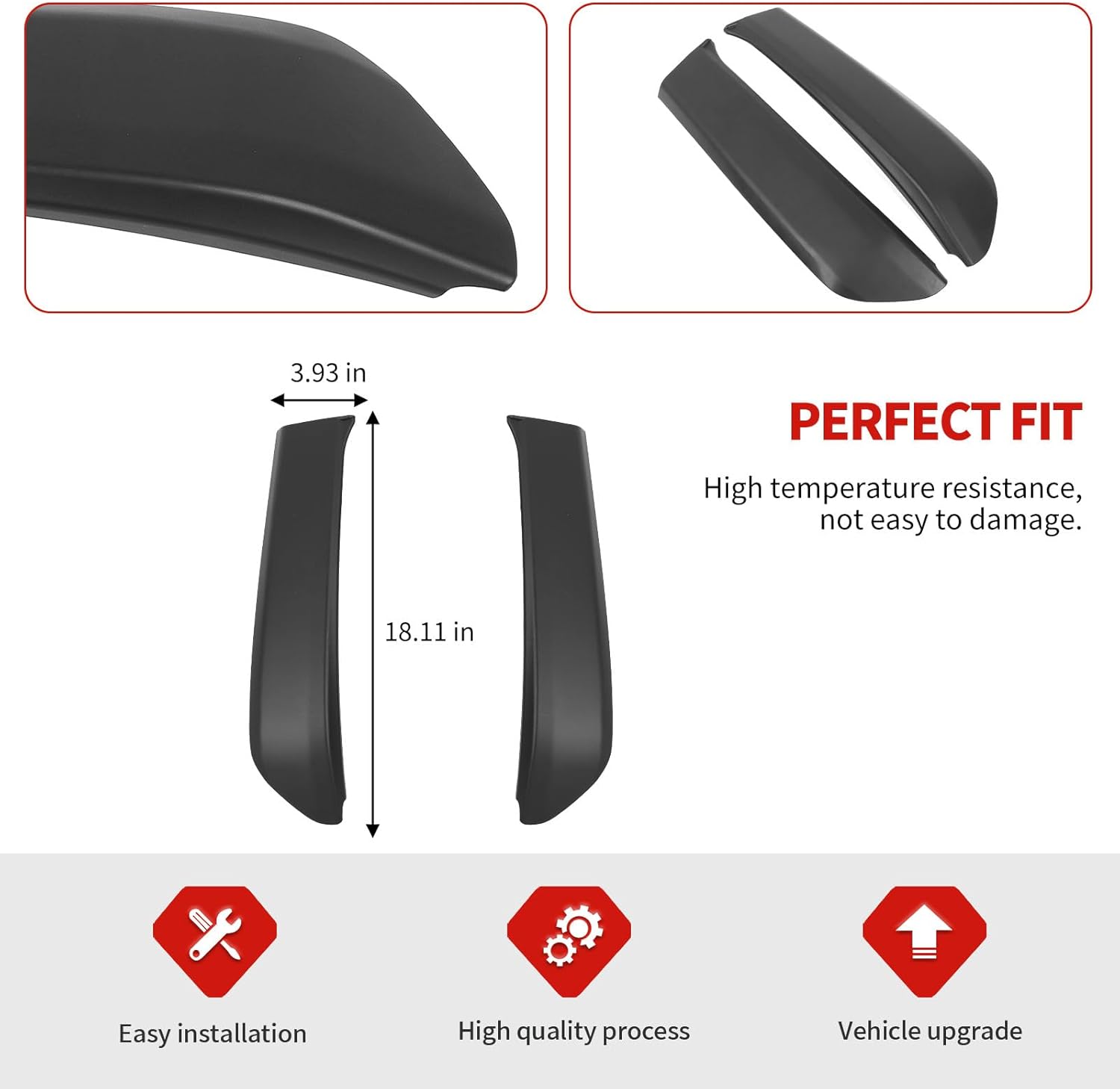 Jimen Fit for Toyota 4Runner 2010-2023, 2PCS Tailgate Back Window Panel Mold Trim Cover (Matte Black)