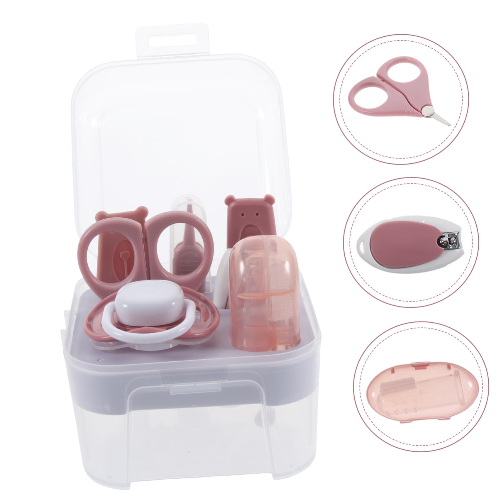 RORPOIR 7-Piece Bear Head Baby Nail Clipper Set Toddler Nail Scissors Infant Nail File Kit