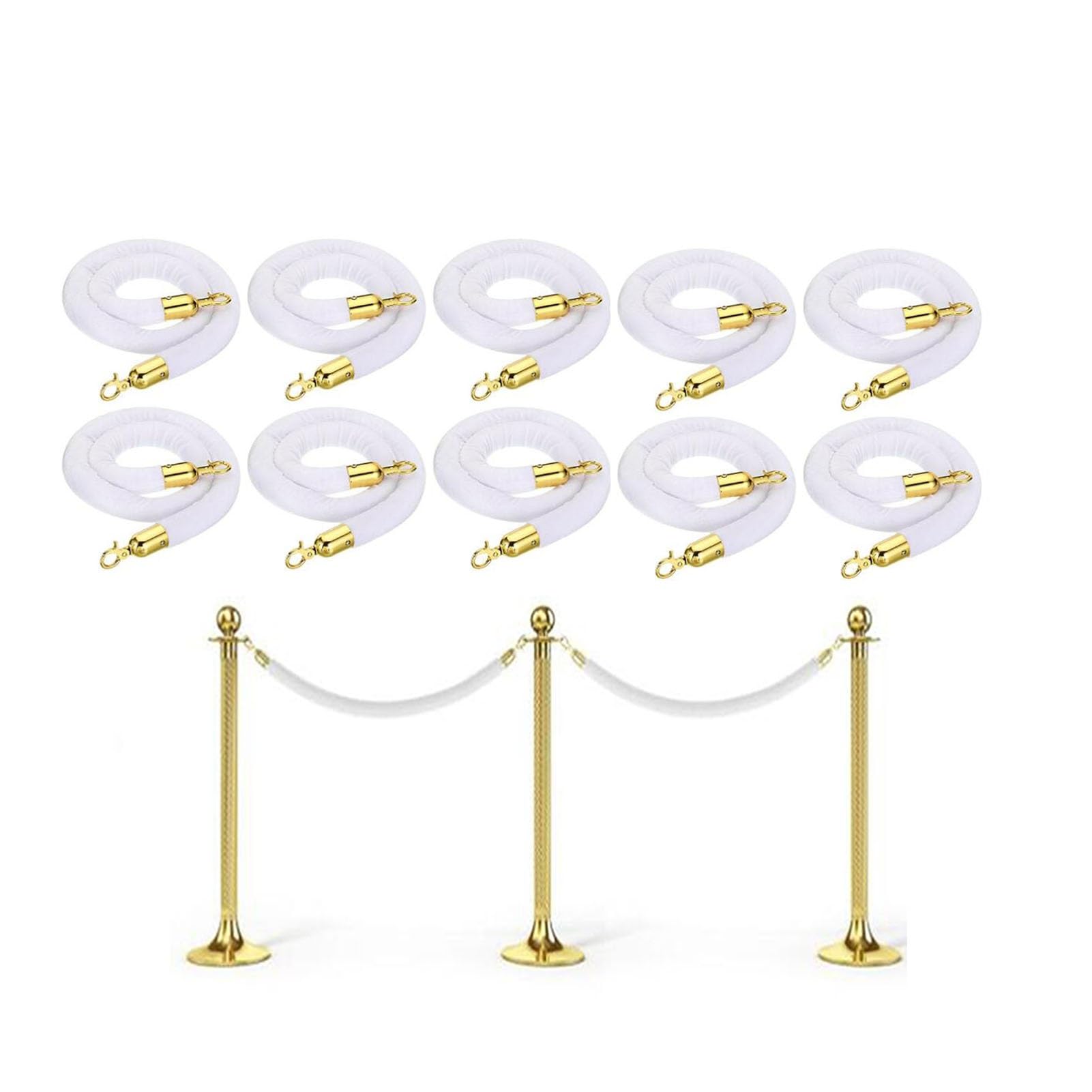 WOTZOV 8 Pack Retractable Belt Barrier Set - 250Cm/98In Queue Management For Events, Parties, Fashion Shows, Crowd Control, Stanchion Accessories, Portable, Durable, Easy Setup,10 Pack 350cm/138 in