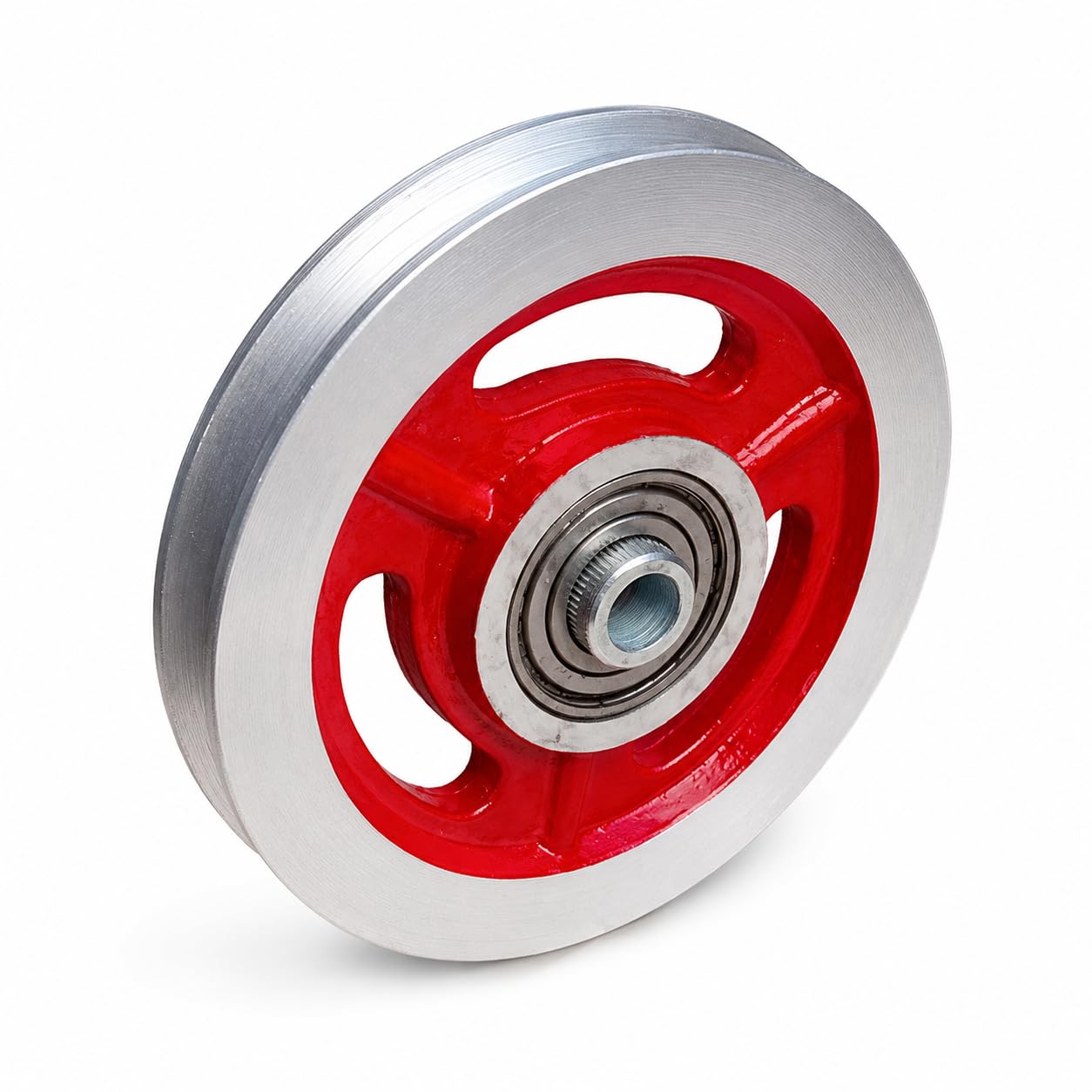 4 inch aluminium gym pulley wheel with bearing, cable pulley for home gym, weight lifting, exercise, pull up, climbing, wall mounted fitness equipment & machine spare parts, pack of 1