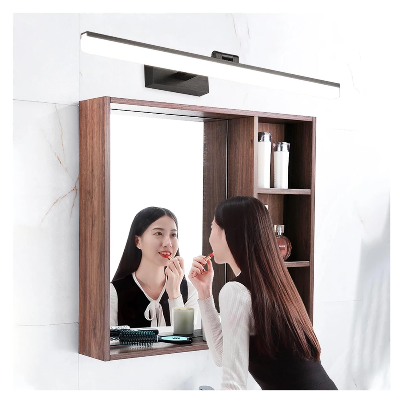Luz LED para cuadros Lámpara de pared for baño con luz LED for espejo, luces for espejo, gabinetes de baño de 40cm y 50cm for aplique de imagen, maquillaje impermeable for el hogar, 12W Luz de pintura