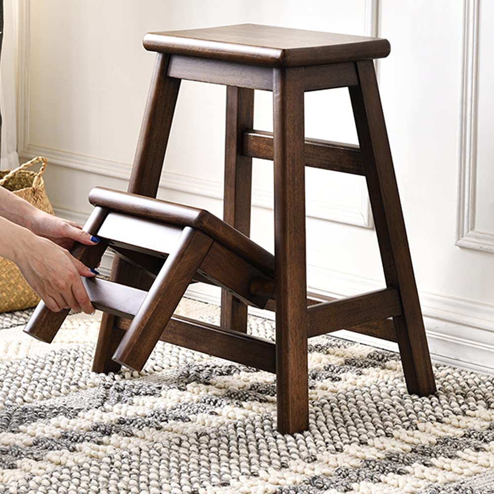 DASHADAO Taburete de 2 peldaños Taburete de Madera para niños, Taburete de Escalera Multiusos para niños para Dormitorio/baño/Inodoro/Cocina Carga máxima 150 kg