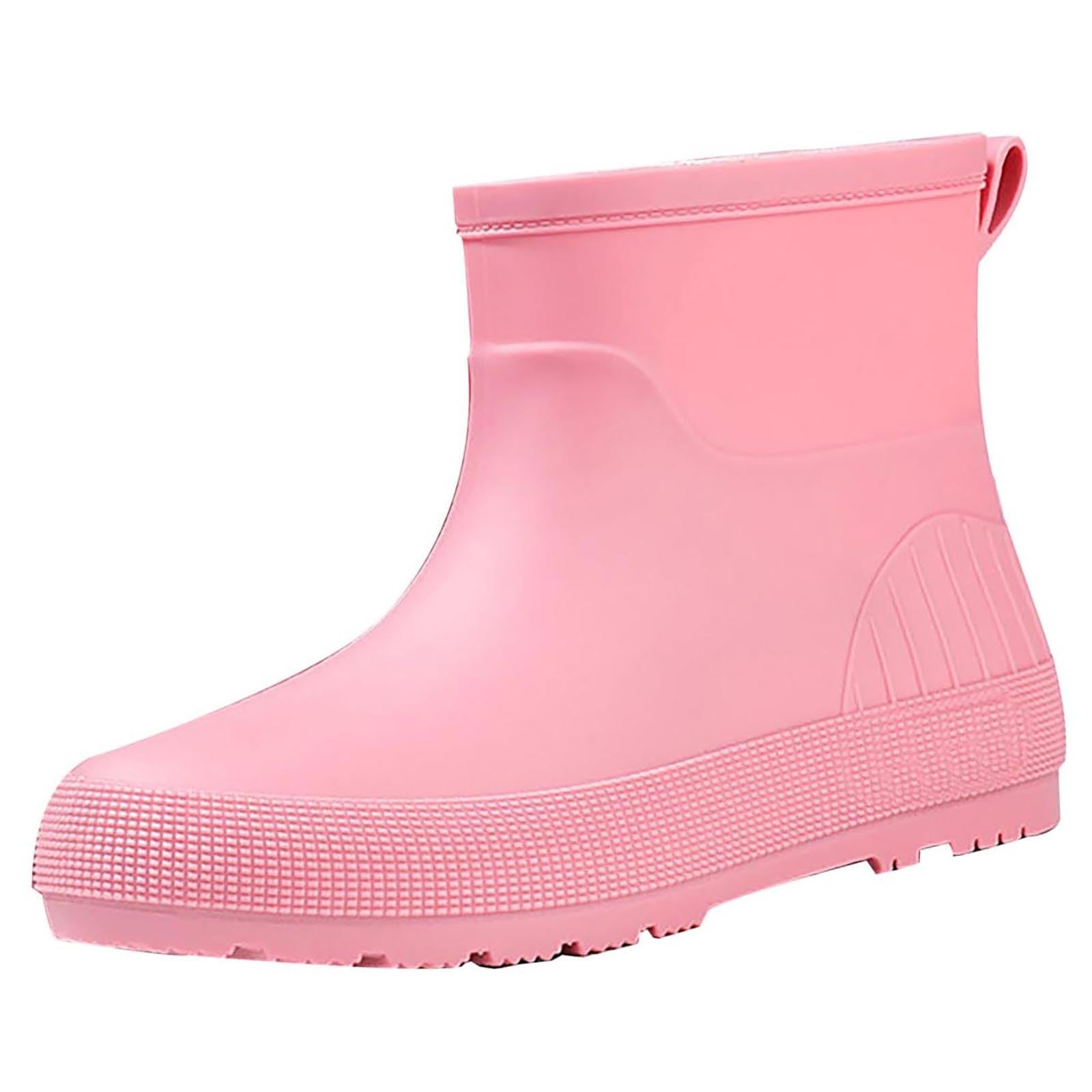 Botas de lluvia para mujer, botas de lluvia, botines de goma Wellington Botines antideslizantes de jardín cortas botas de goma impermeables botines tobillo botas de lluvia