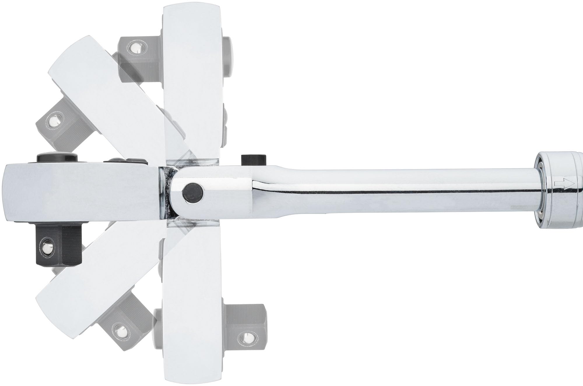 Vigor carraca telescópica articulada reversible V6614N, cuadradillo de 1/4 de pulgada, extensible de 175-225 mm, cabeza giratoria 180 grados, ángulo de operación de 4 grados
