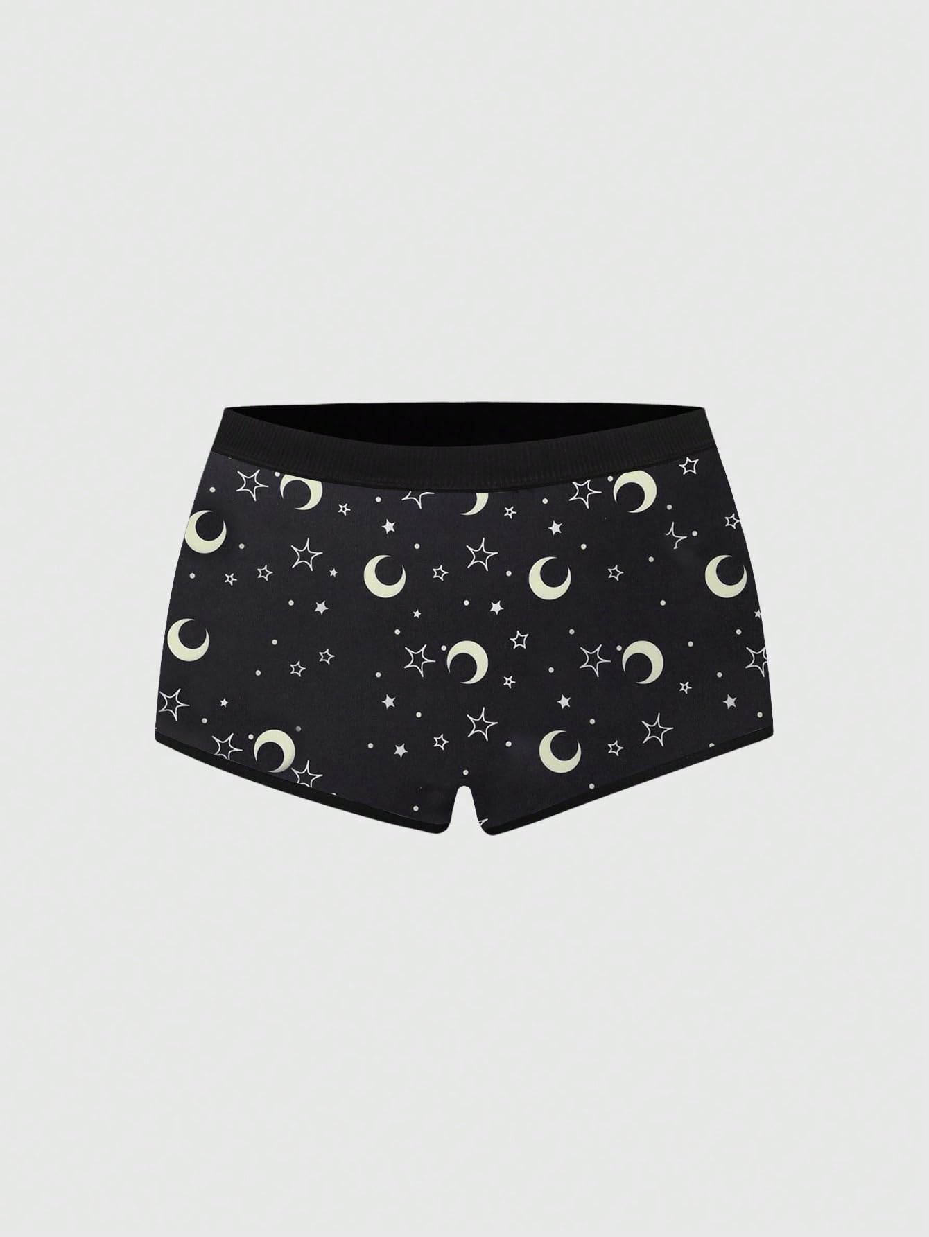 WDIRARA Women's 5 Pack Goth Graphic Panties Boyshorts Mid Rise Shorts Briefs Boxer: Large Multicolor Moon