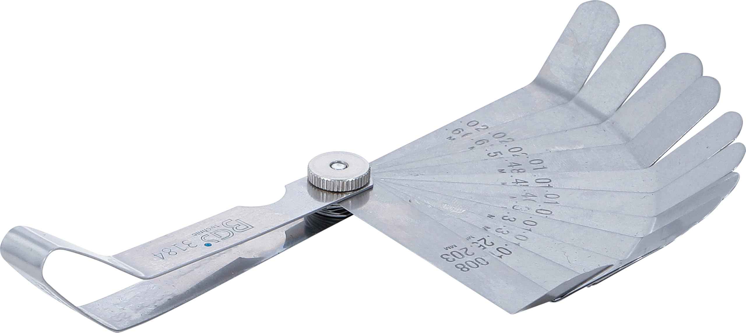 Produktbild von MIB Fühlerlehren-Satz Am Ring – 300 Mm, 20 Blatt, 0,05–1,0 Mm, Gehärteter Federstahl, Vernickelt, Für Ventilspiel Und Spaltmaße In KFZ & Maschinenbau