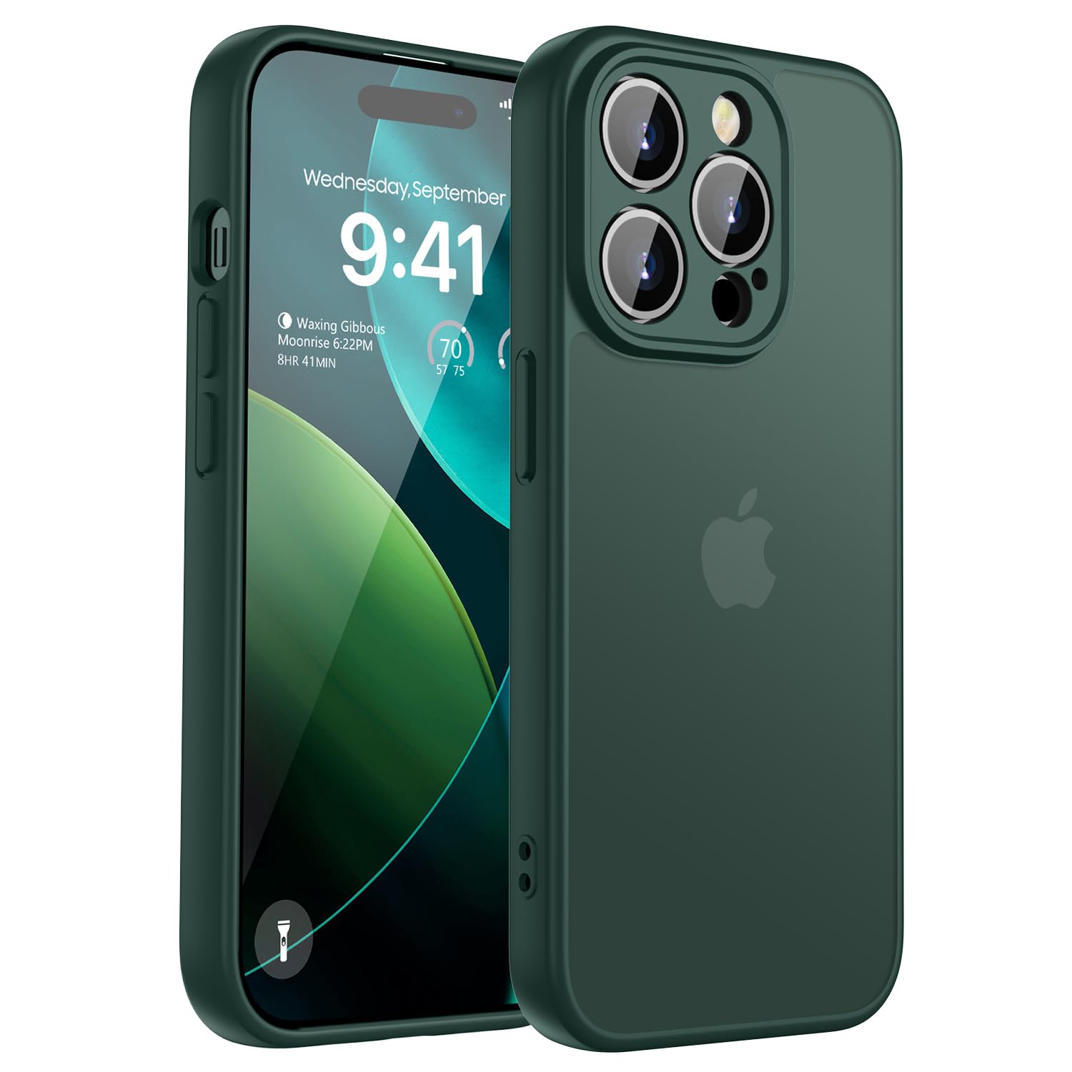 KPPIT für iPhone 14 Pro Max Hülle 6,7 Zoll, [Rundumschutz & Kameraschutz Handyhülle], Matt Durchscheinende Rückseite Schutzhülle iPhone 14 Pro Max case, Anti-Fingerabdruck (Dunkelgrün)