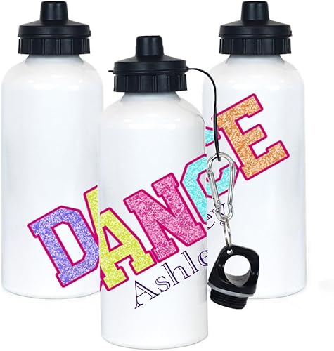 Botella de agua para niños para la escuela, botella de agua personalizada, dispensador de bebidas deportivas de baile, botella de doble tapa de