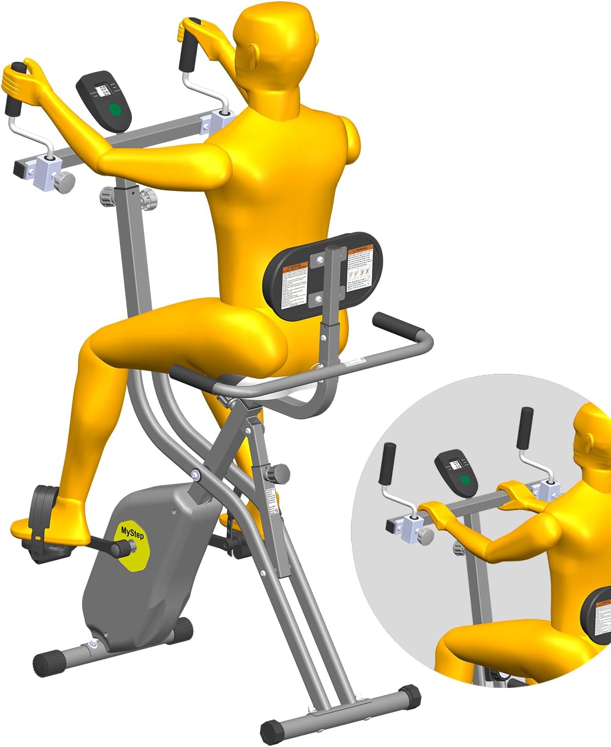 Folding Exercise Bike – Stationary Bikes for Home Use, Arms and Feet Workout, Foldable Indoor Cycling Machine – Magnetic with 8-Level Adjustable Resistance and 300 lbs Capacity