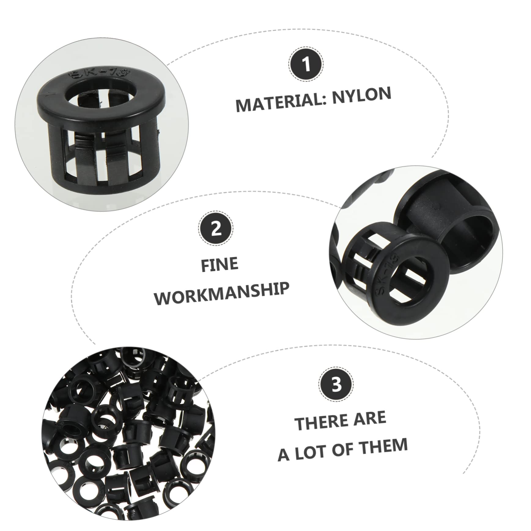 NAMOARLY 100Pcs Cable Snap Grommet Protectors Cable Hose Bushing for Vibration Absorption and Insulation Fit Installation Heat Resistant and Wear Resistant