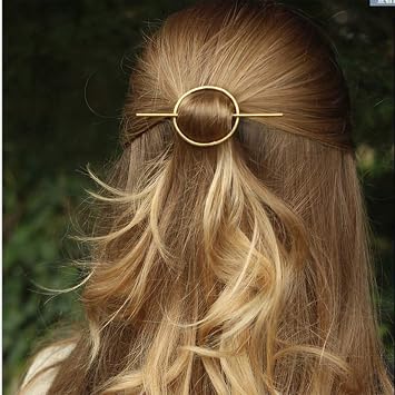 Dreamyn Round Hair Clips Hollow Circle Hair Barrettes Fashion Geometric Hairpins Minimalist Hair Accessories Hair Jewelry for Women Gold