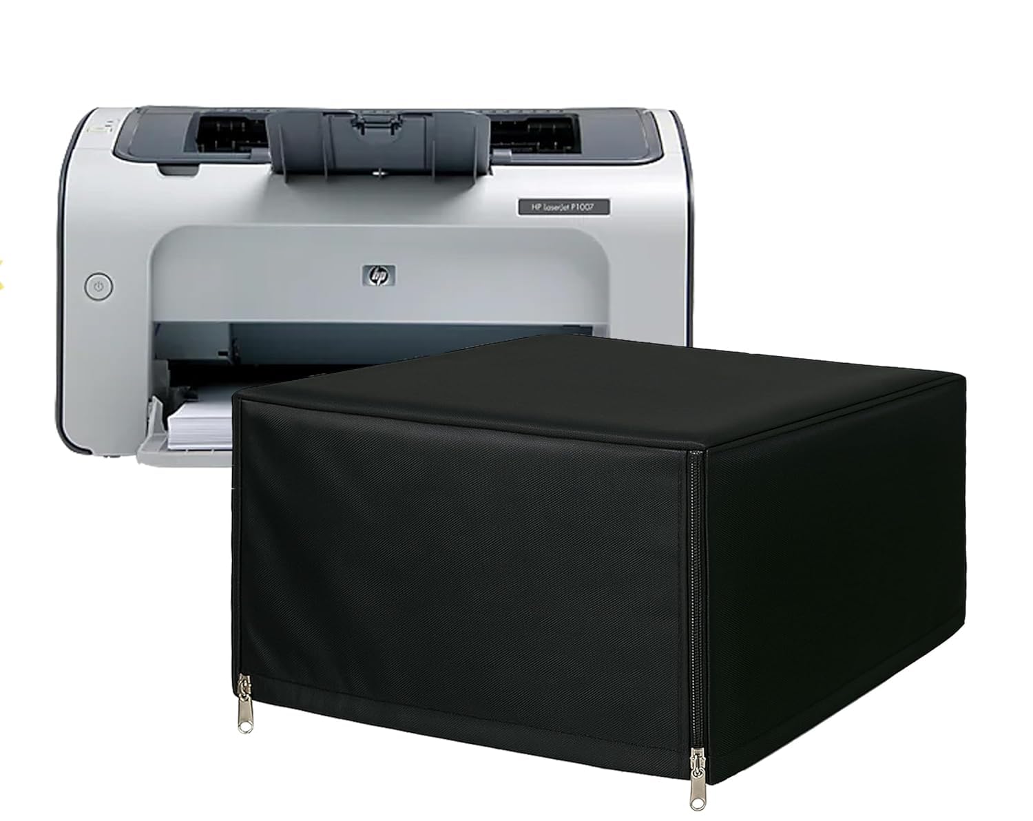 Printer Cover for HP LaserJet P1007 Single Function Monochrome Laser Printer - Black colour / Dustproof / Waterproof / Washable-picture-12