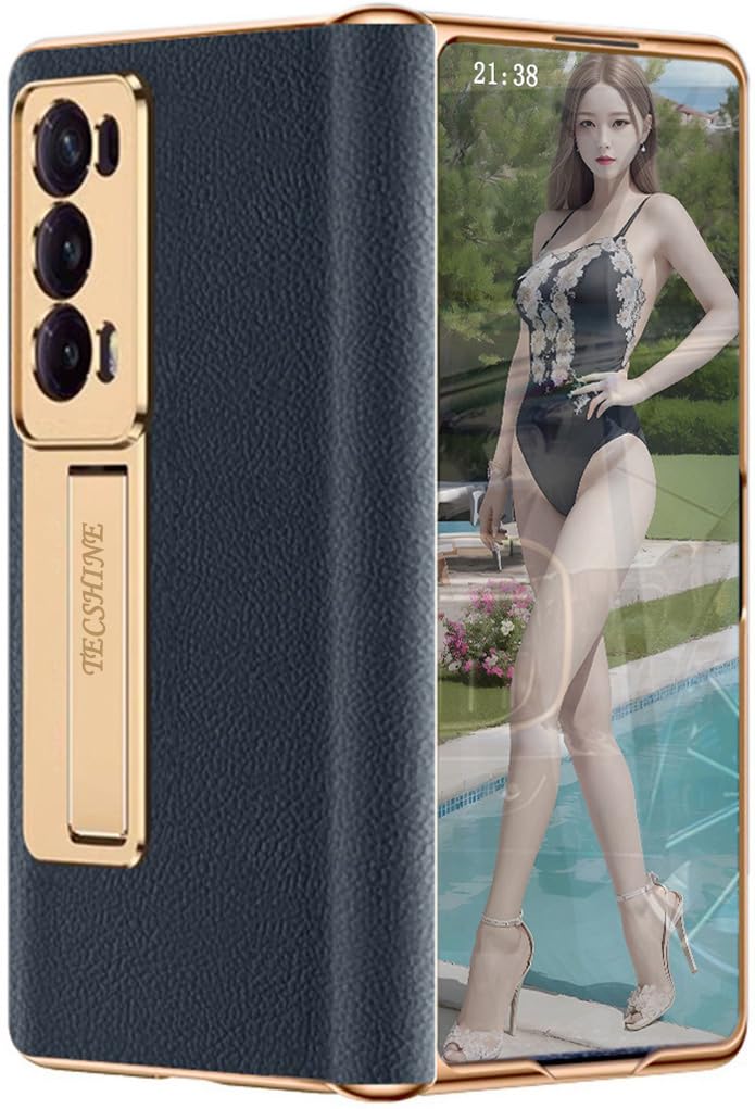Skórzany Etui do Honor Magic V 2 Uchwyt, Zawiasny Etui do Telefonu dla Honor Magic V2, Powłoka Telefonu Komórkowego, Rama Wsparcia