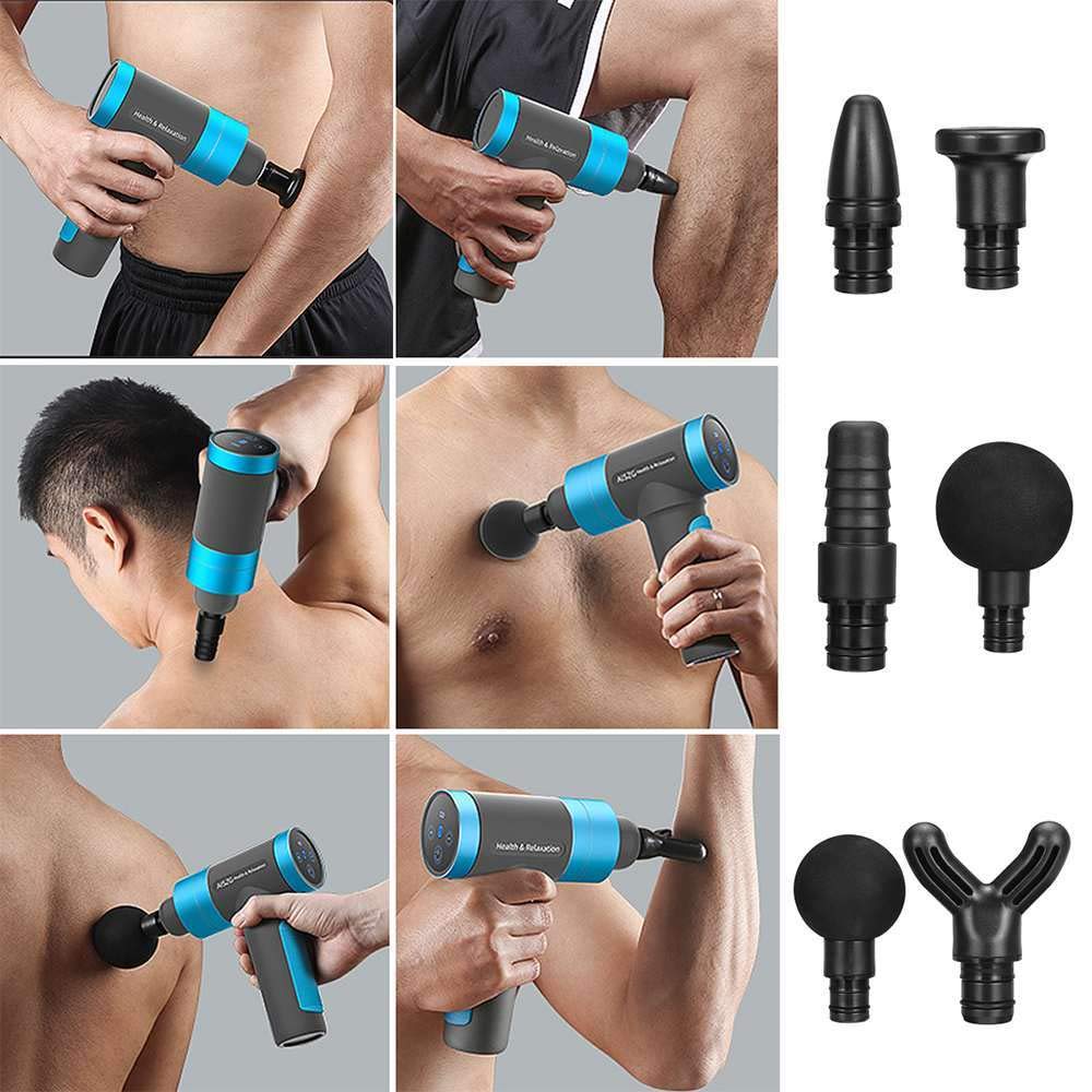massaggiatore muscolare terapia sportiva rilassamento sollievo dal dolore shaper dimagrante corpo 6 teste 7200r / min-1_Blu