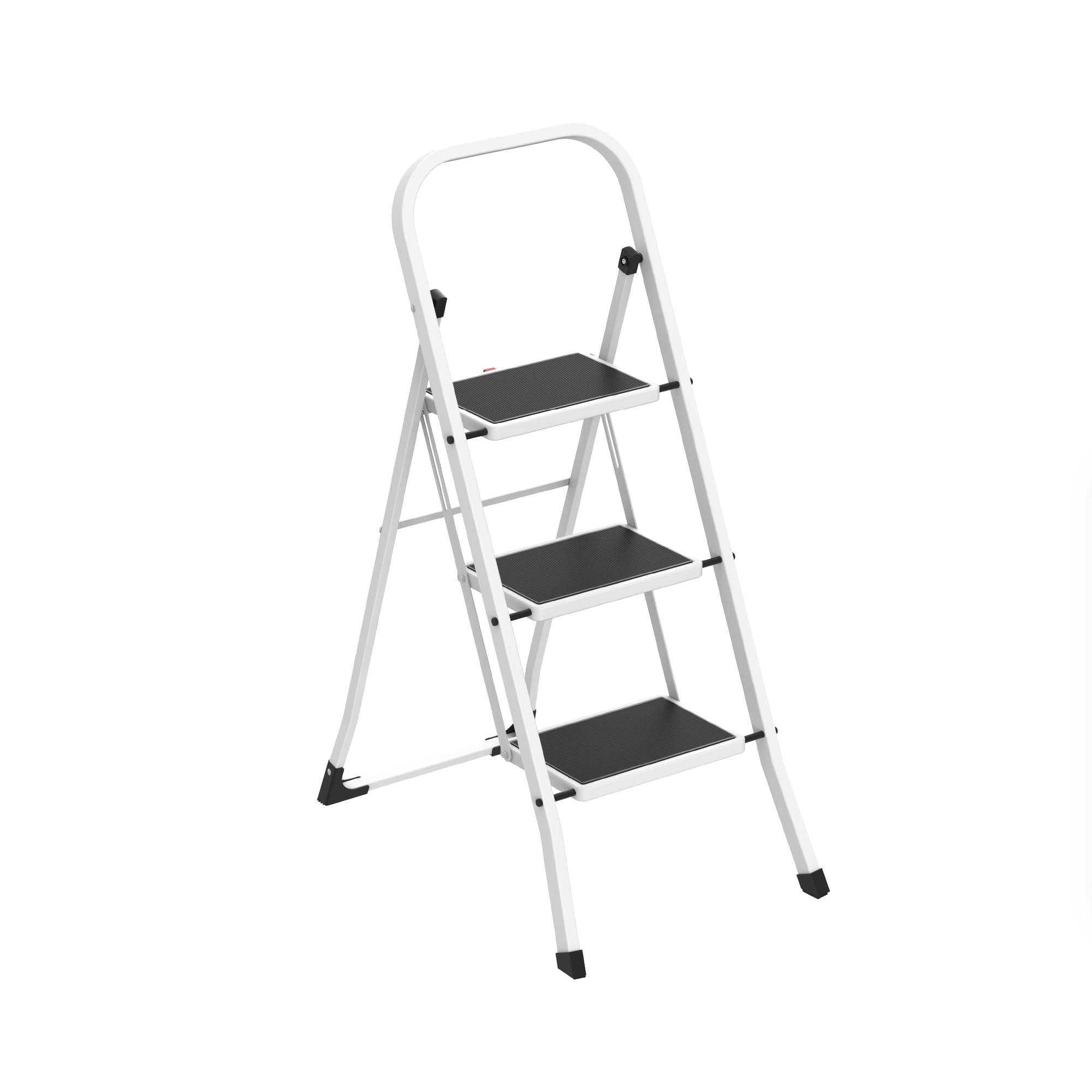 Amig Folding Step Ladder 3 Steps Steel White 106x72x46 cm