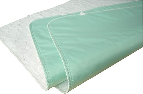 Miniatura 2 de Paquete de 2 almohadillas acolchadas de algodón, impermeables, extra absorbentes, para incontinencia, almohadillas lavables y reutilizables para