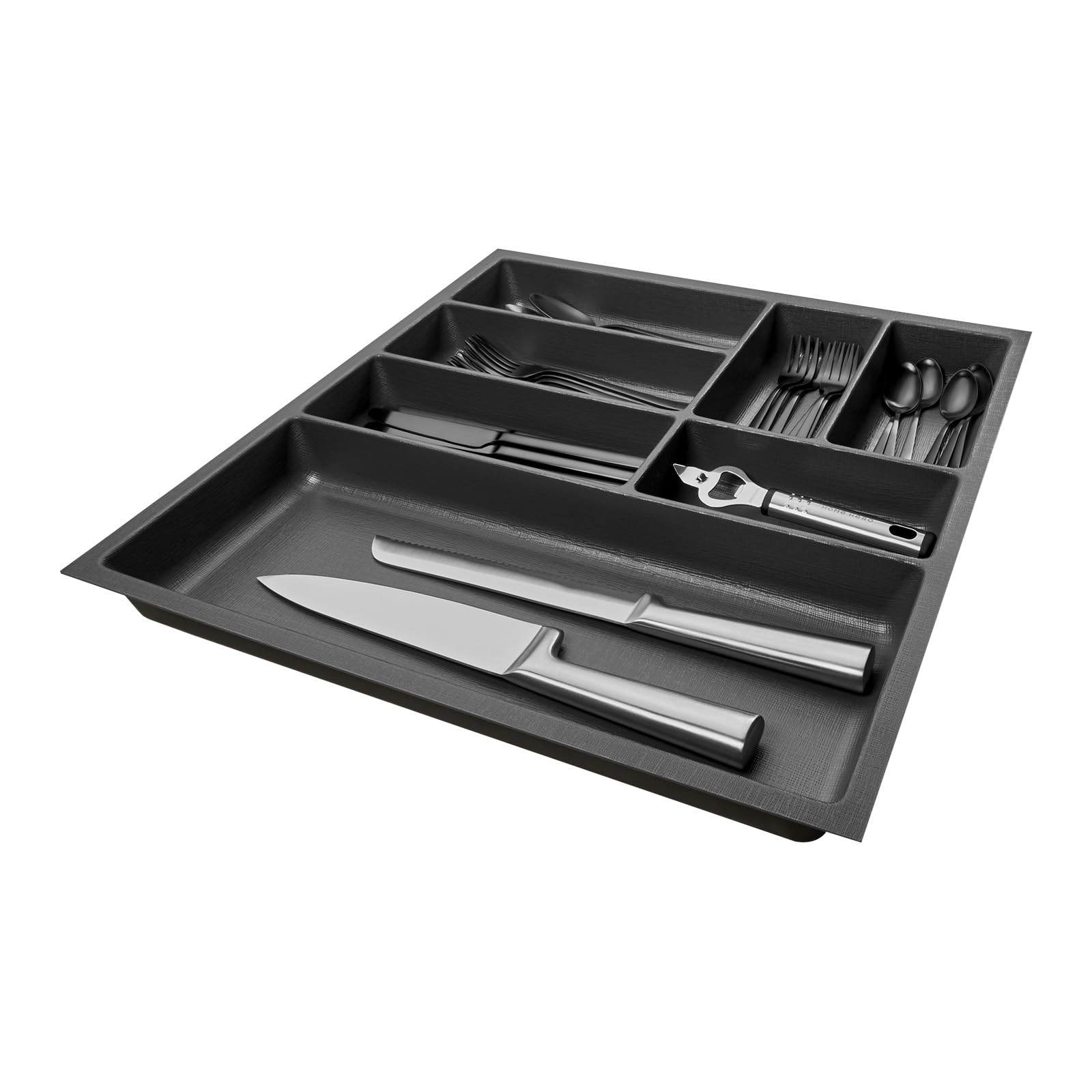 Kitsure Schubladen-Besteckkasten Schwarz - Praktischer Organizer