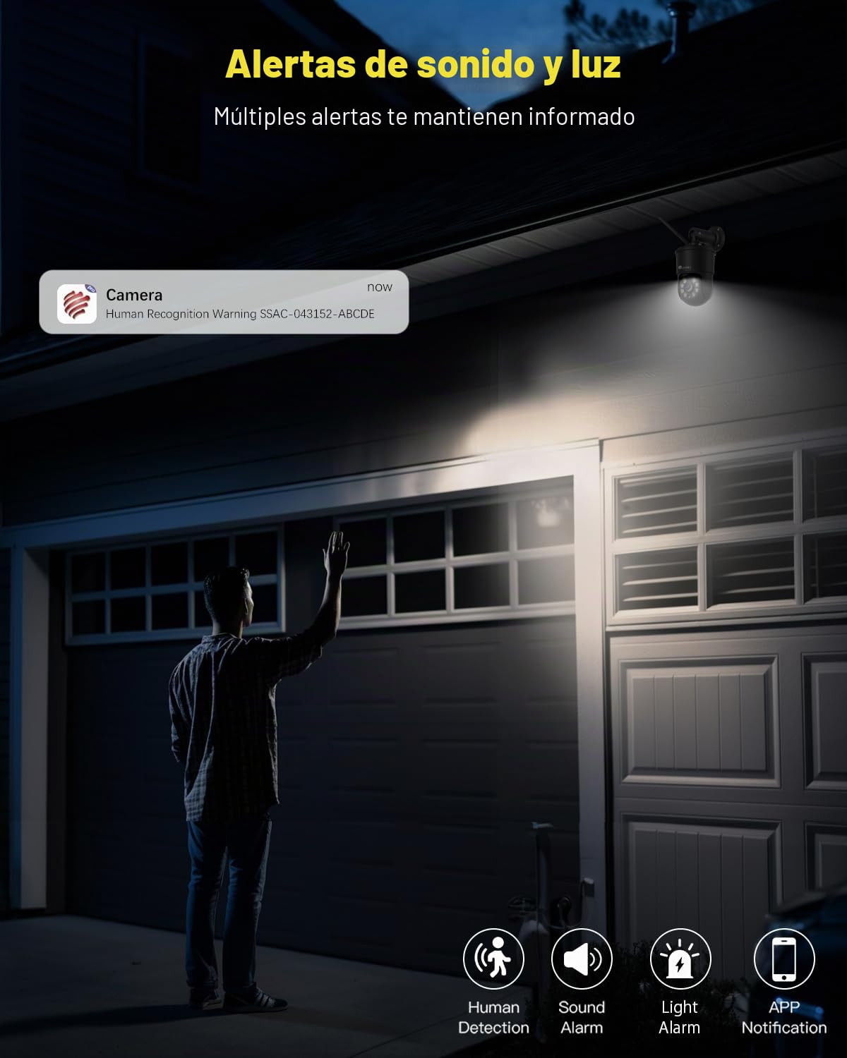Ctronics 4K Cámara Vigilancia Exterior WiFi, Auto-Rastreo, 5GHz/2.4GHz, detección de Personas, vehículos y Animales, Almacenamiento en la Nube 24/7 y 256GB TF, visión Nocturna a Color【Metal Completo】