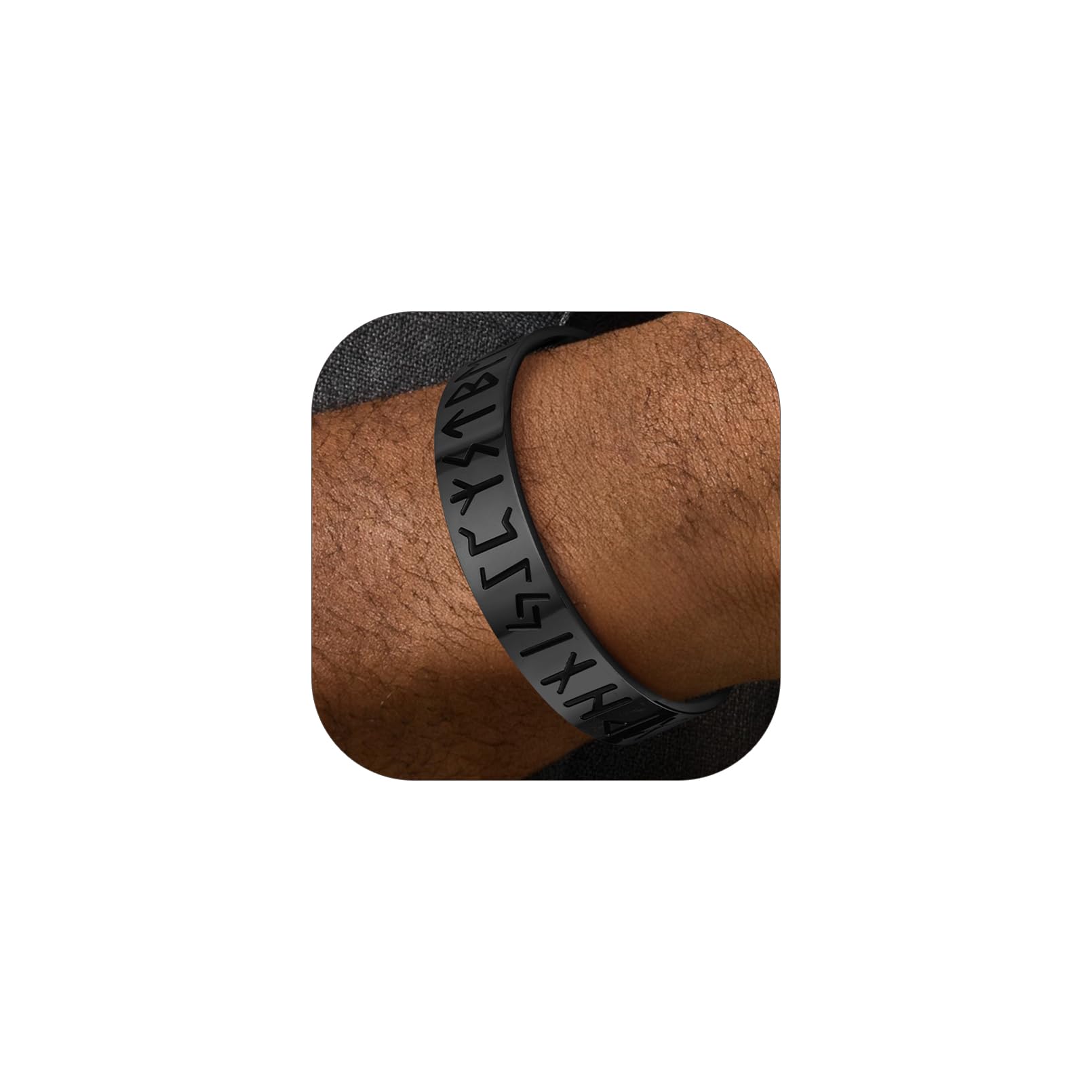 FaithHeart Brazalete Vikingo Acero Inoxidable 316L Hombre Pulsera Vikinga Runas Banda Rígida Joyería Nórdica Amuleto Amigo Pareja Recycled Claim Standard 100