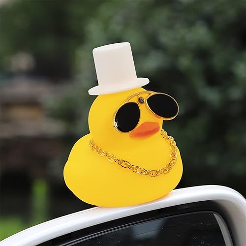 Miniatura 6 de wonuu Anillo de natación de goma con mini gafas de diamante, collar para decoración de tablero de autos, accesorios de automóvil, adorno de pato de