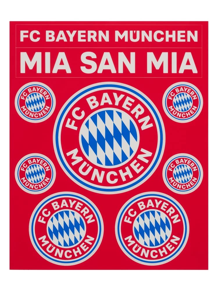 FC Bayern München Lot de 2 cartes autocollantes – Inscription & logo – 21 autocollants individuels FCB