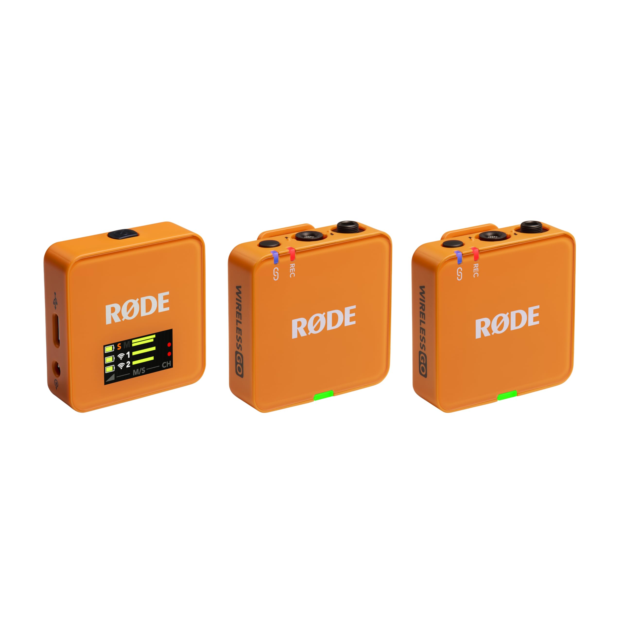 RØDE Wireless GO II Ultra-compact Dual-channel Wireless Microphone System with Built-in Microphones, On-board Recording and 200m Range for Filmmaking, Interviews and Content Creation: Wireless GO Gen 3 Orange