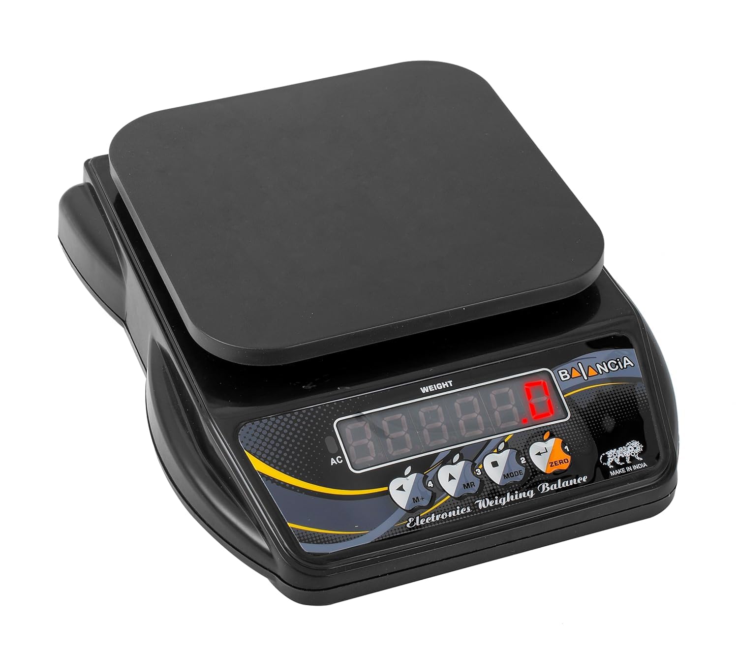 skadioo weighing machine for food |1 year warranty| weight machine for kitchen, weighing scale, kitchen scale for home, shop & commercial use with power adapter included (black, capacity 10 kg)