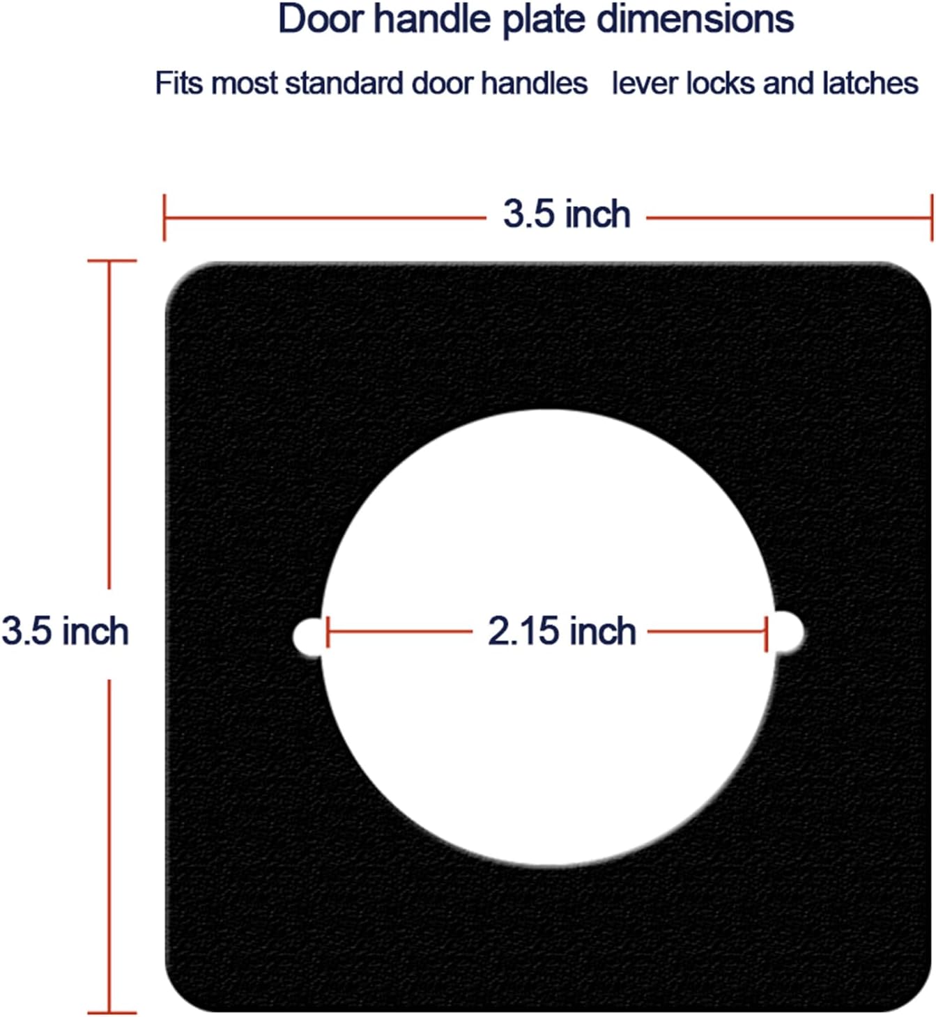 2 Pcs Square Door Knob Plate, Stainless Steel Door Reinforcement Plate, Scar Cover Backplate for Loose Door Knob & Deadbolt Repair, Door Handle Fixing Filler Plate for Damaged Door Area (Black)