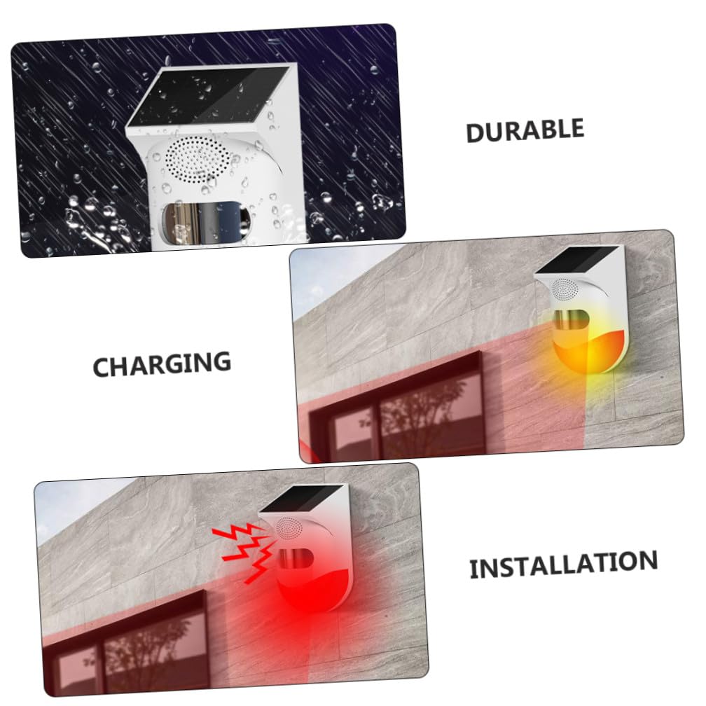 Rilevatore Infrarossi Solare per Esterni, Allarme Sicurezza Rosso | IP67, Abs e Silicio, Ricarica Solare, Modalità Giorno/Notte Intelligente, per Vialetto e Patio