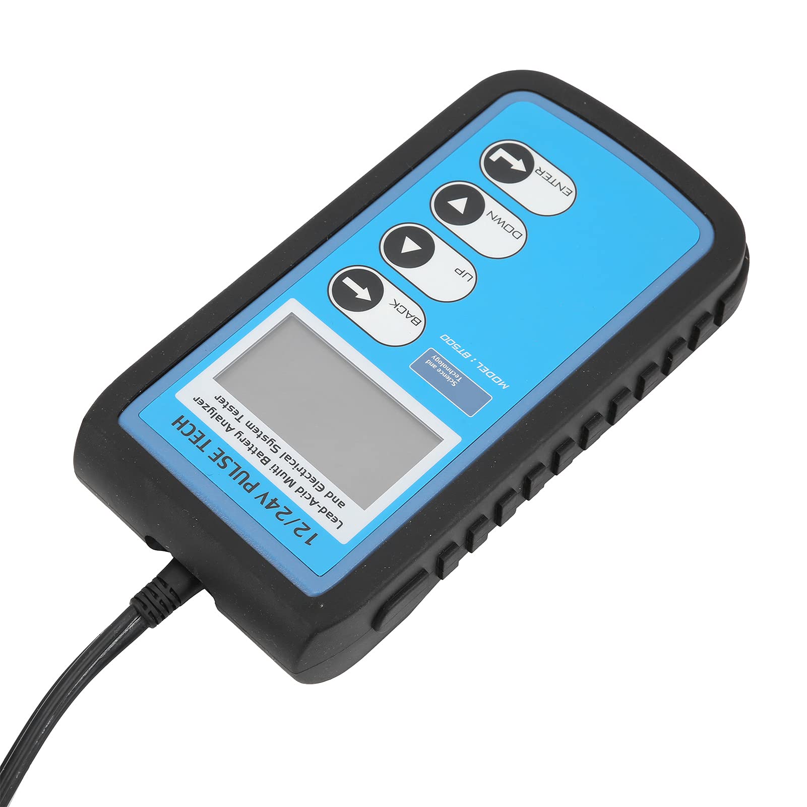 Comprobador de batería BT500, comprobador de batería de Coche de 12 V/24 V con Pantalla LCD LED retroiluminada, analizador de de Arranque y Carga para baterías estándar CCA DIN