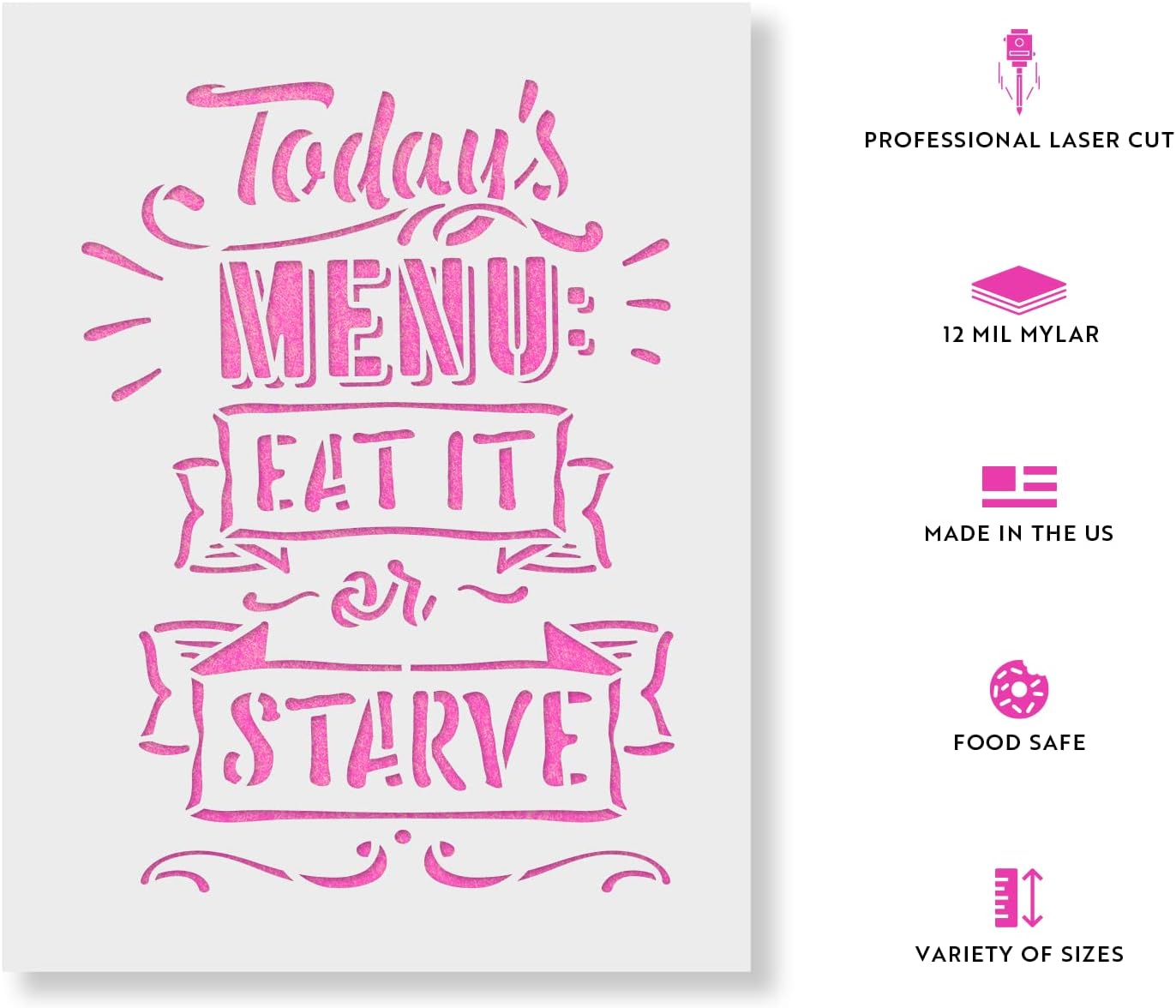 Eat Or Starve Stencil - Transform Interiors with Classic Farmhouse Patterns and Vintage Farmhouse Stencils