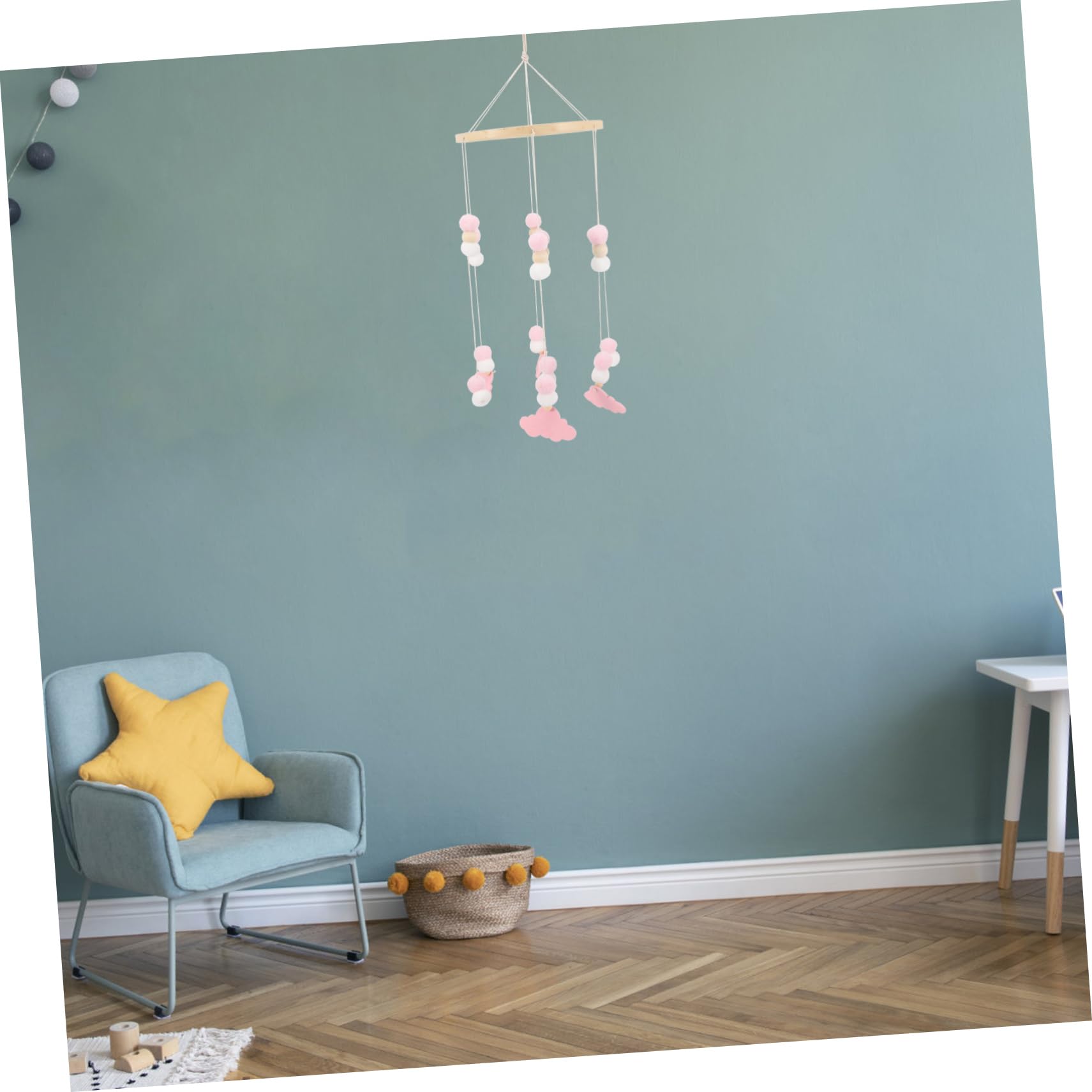 BESTonZON 5pezzi Giostrina Culla Con Pendenti Feltro Forma Di Elefante e Stelle Mobile Da Culla Per Decorazione Per Cameretta Stile Nordico Giocattolo Appeso Sicuro e Adorabile