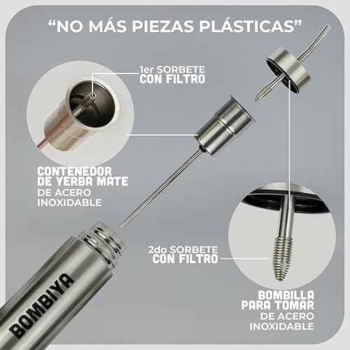 Miniatura 6 de Self-priming matte flask with all its parts made of stainless steel  All-in-one matte kit only adds your yerba mate  changing its lid is a thermos