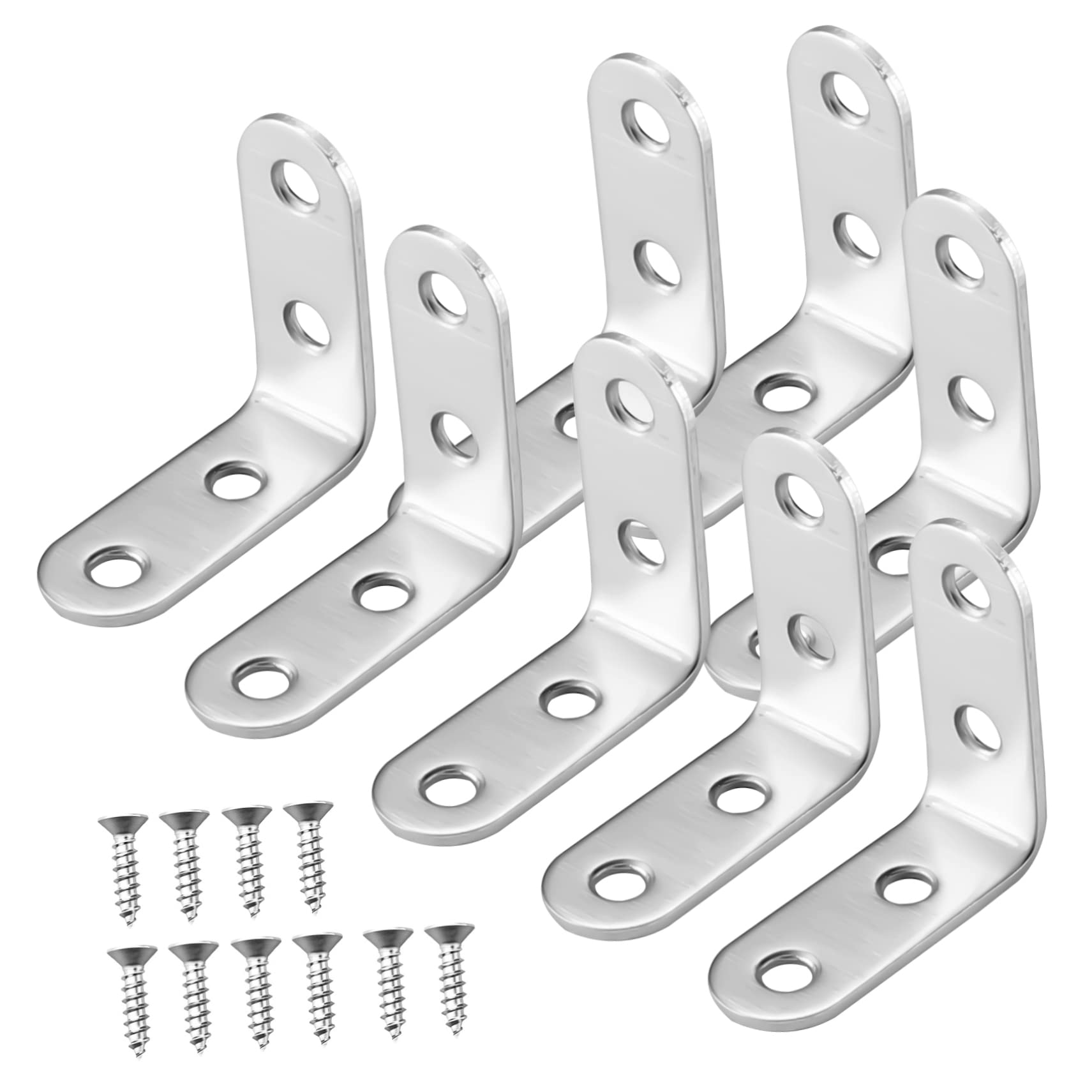 Cabilock 1Set Corner Brackets with Screws Shaped for Furniture Repair Smooth Edges for Tables Beds Cabinets and