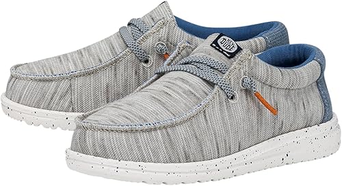 Miniatura 4 de Hey Dude Wally Jersey para niños pequeños, zapatos para niños pequeños, mocasines con cordones, cómodos y ligeros