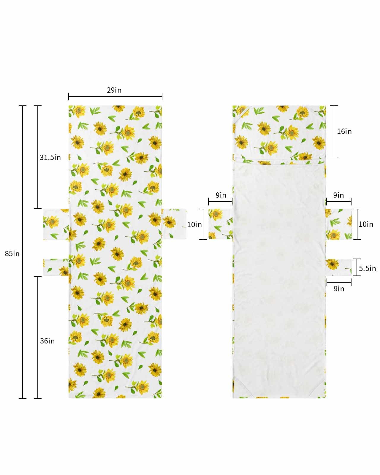 Yellow Daisy Beach Lounge Chair Towel Cover, Soft Chaise Lounge Towel with Side Pockets Patio Pool Chairs Cover for Beach/Pool Sunbathing 29x85 Elegant Spring Floral Summer Botanical