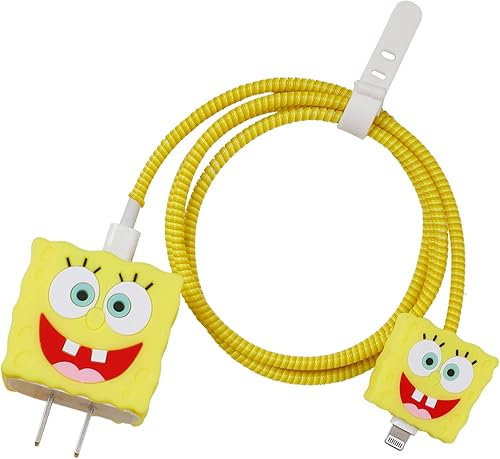 Miniatura 18 de Bonita funda protectora 3D para cargador con diseño de caricaturas, compatible con adaptador de corriente USB-C de 20 W de Apple y cable Lightning,