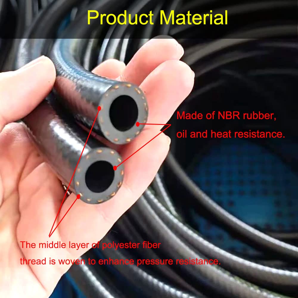 5/16" ID Fuel Line Hose - 25FT SAE 30R7 NBR Rubber Fuel Hose For Small Engines