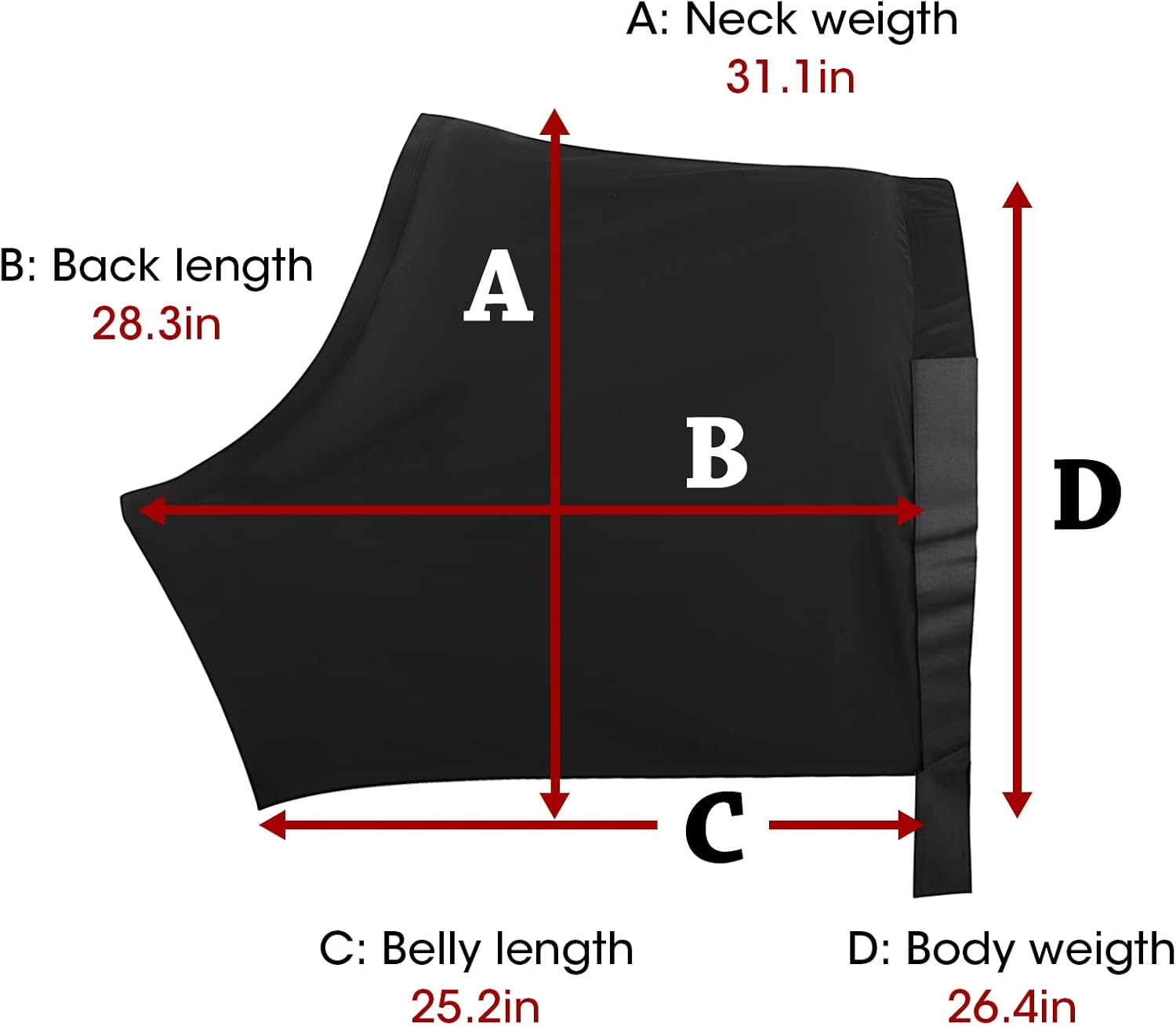 Horse Shoulder Guard, High Elastic Spandex Fabric Horse Vest - Anti-Rub Bib - Black(Size L)