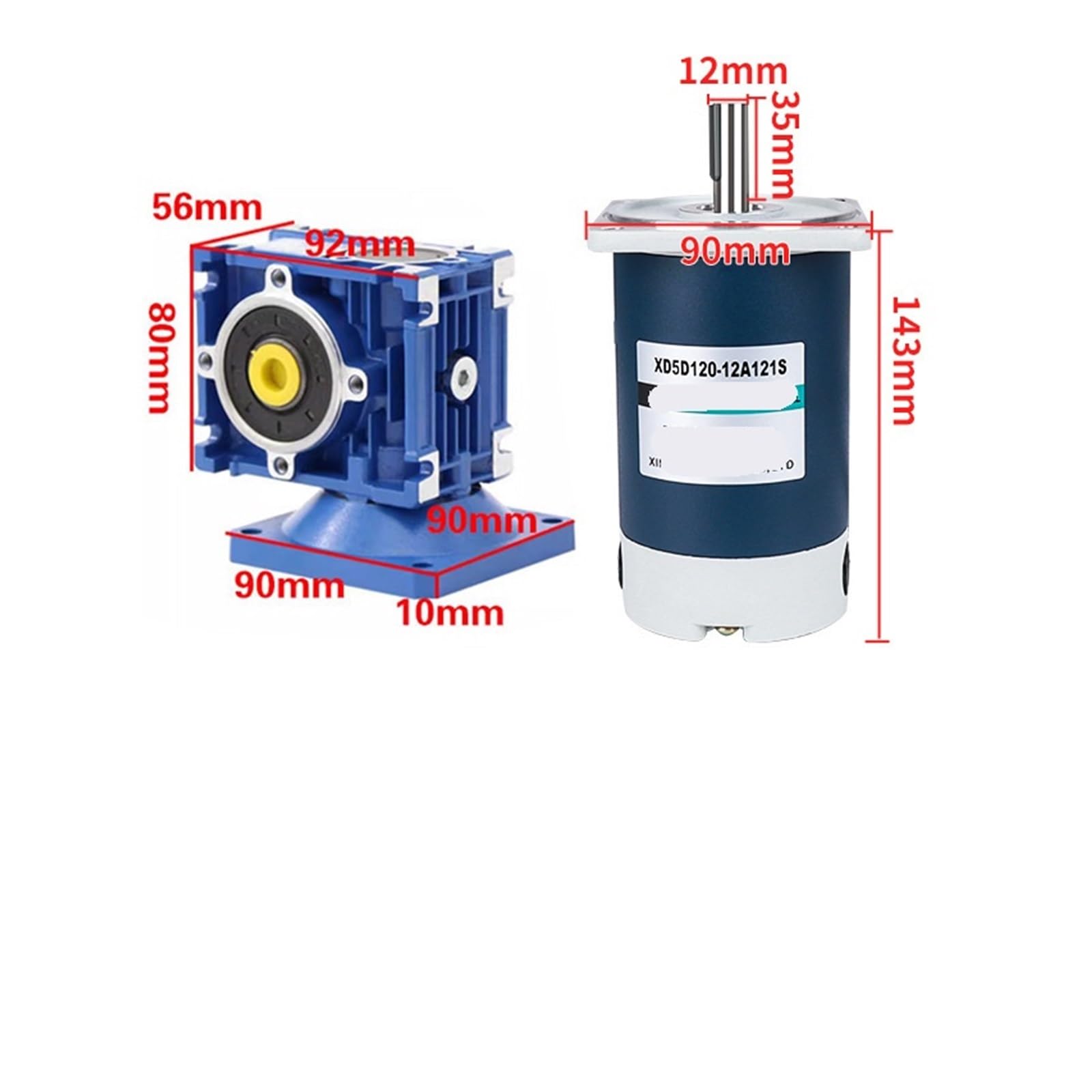 Motore di regolazione della velocità da 120 W, motore riduttore a vite senza fine RV30 ad alta potenza da 12 V/24 V con coppia positiva e negativa(5D120GN RV30 24V 21 rpm)